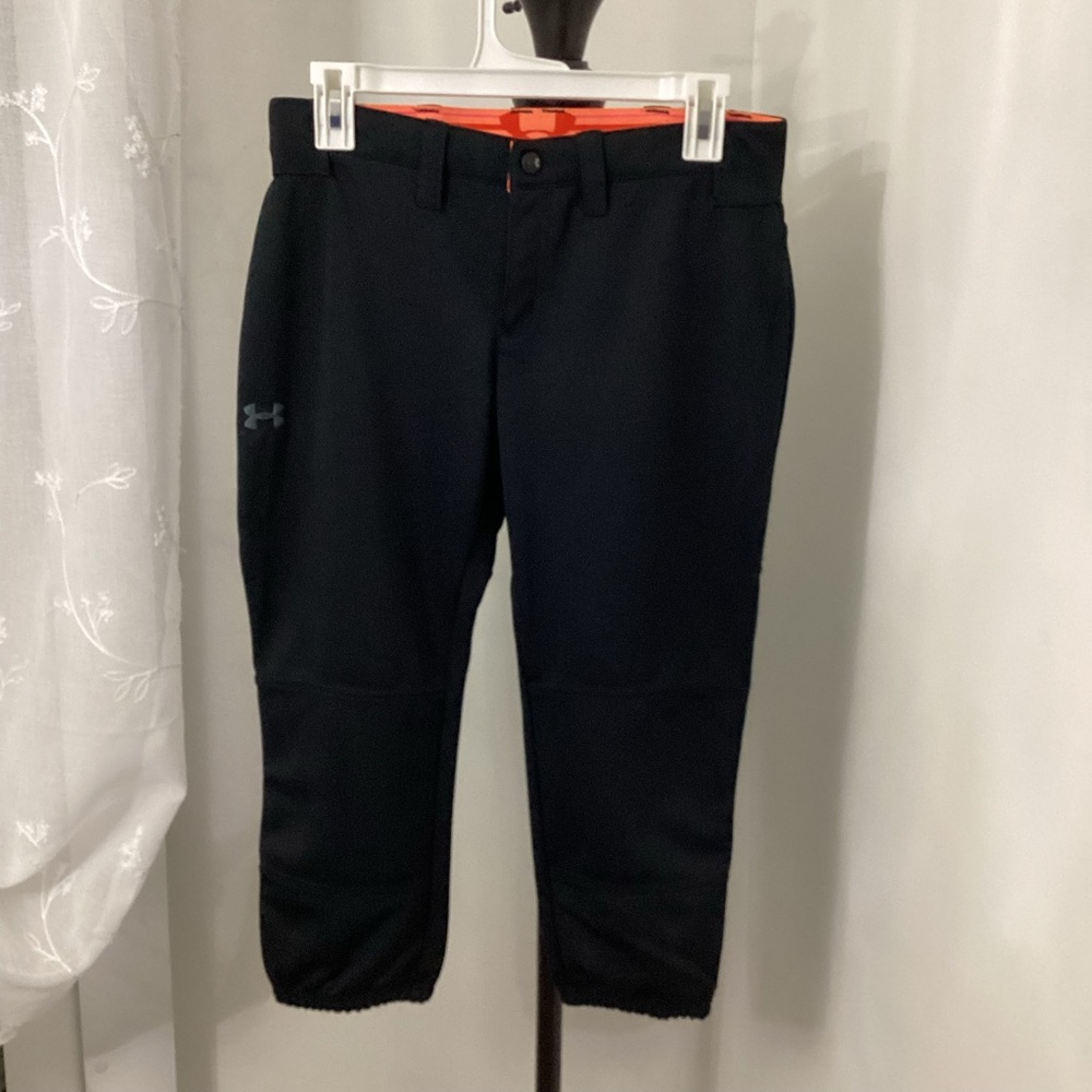 UNDER ARMOUR Fitted Black Women’s Softball Cropped Pants Size Small Petite